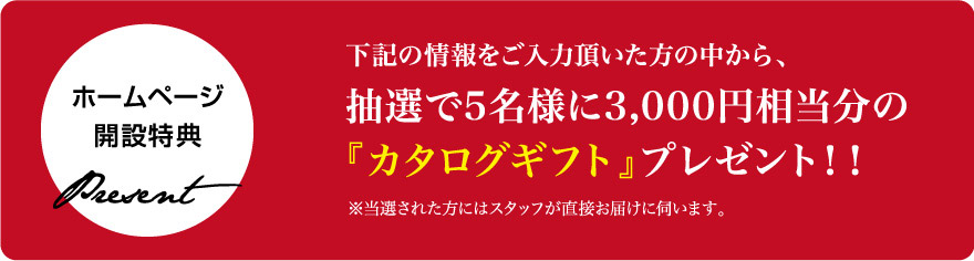 ホームページ開設特典